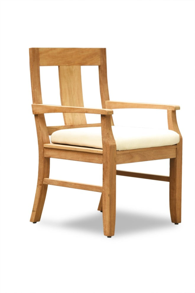 5-Piece Outdoor Teak Dining Set, 122" X-Large Rectangle Table, 4 Osbo Arm Chairs