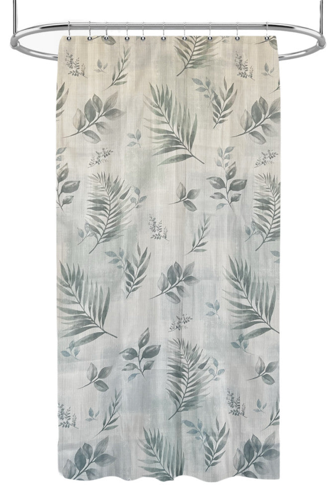 Rothbury Leaf Pattern Fabric Shower Curtain, White, 54x78", Rothbury Leaf