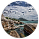 Rocky Beach With Dramatic Sky, Seashore Disc Metal Artwork, 11"