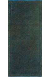 Vintage Distressed Rylie Blue/Green Runner, 4'6x10'1