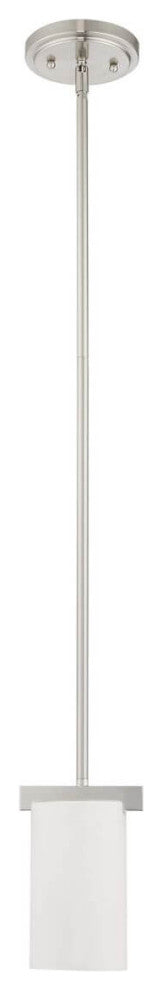 Livex Astoria 1 Light 5" Pendant, Brushed Nickel