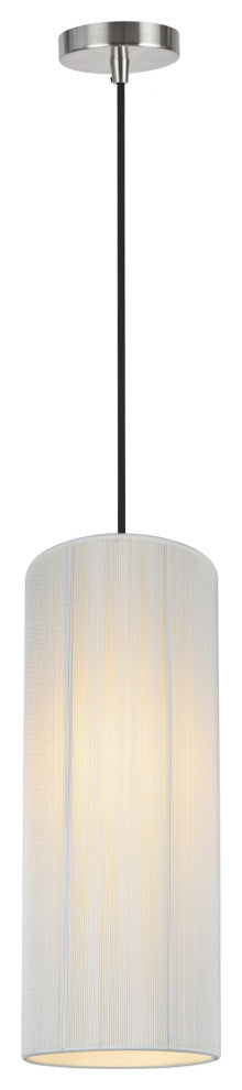 61091-1, Adjustable 1-Light Hanging Mini Pendant Ceiling Light, Satin Nickel