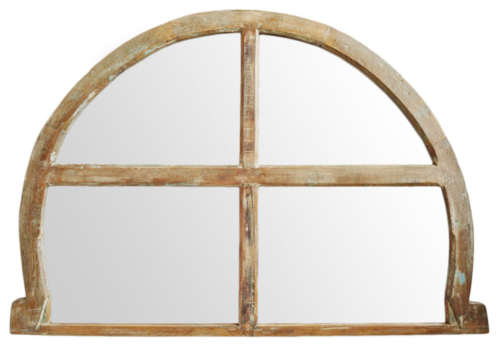 Consigned Aisha Vintage Arched Window Mirror
