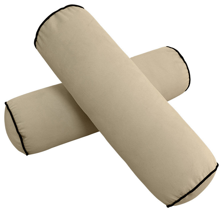 STYLE V6 TwinXL Velvet ContrastPipe Indoor Daybed Bolster Pillow|CoverOnly|AD304