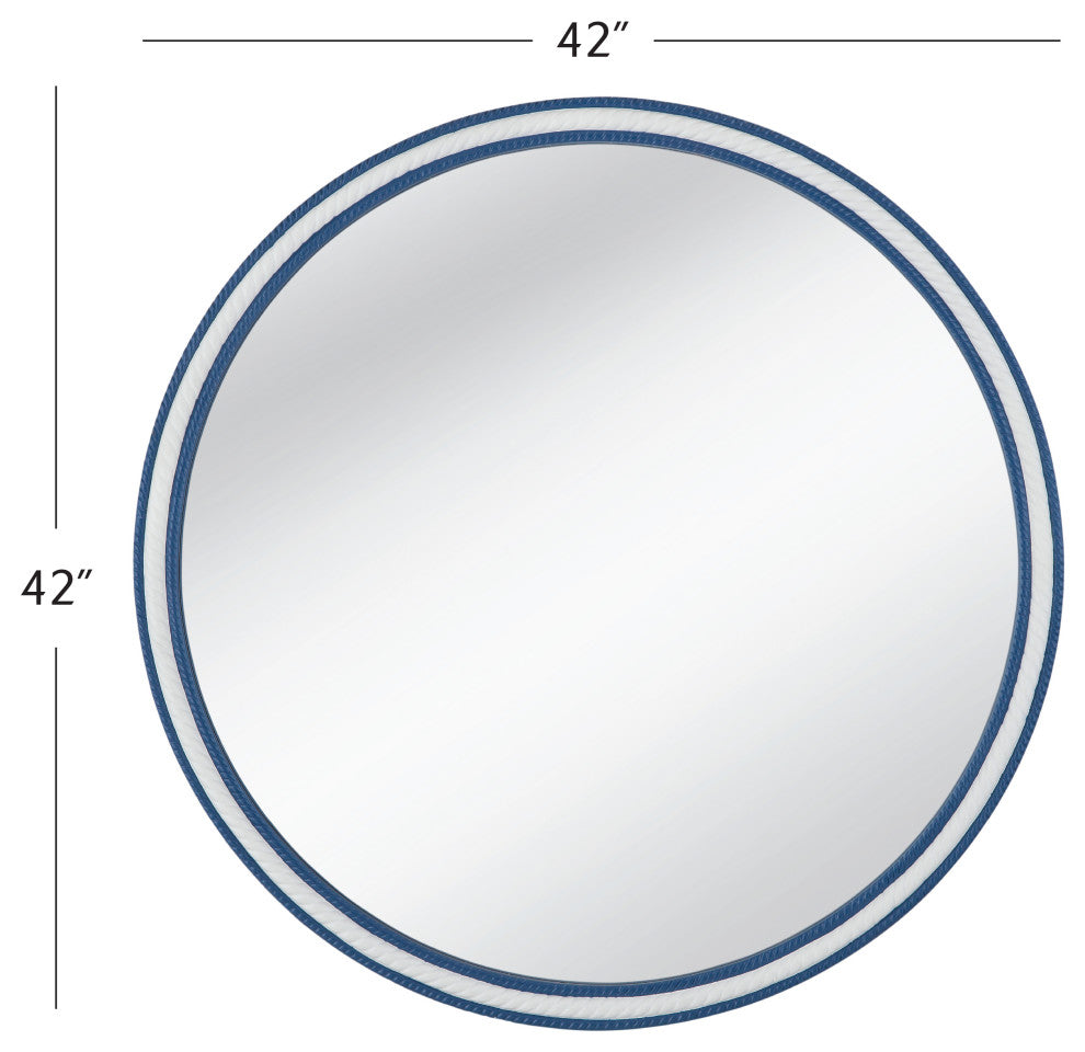 Straits Wall Mirror - Bright Blue/White