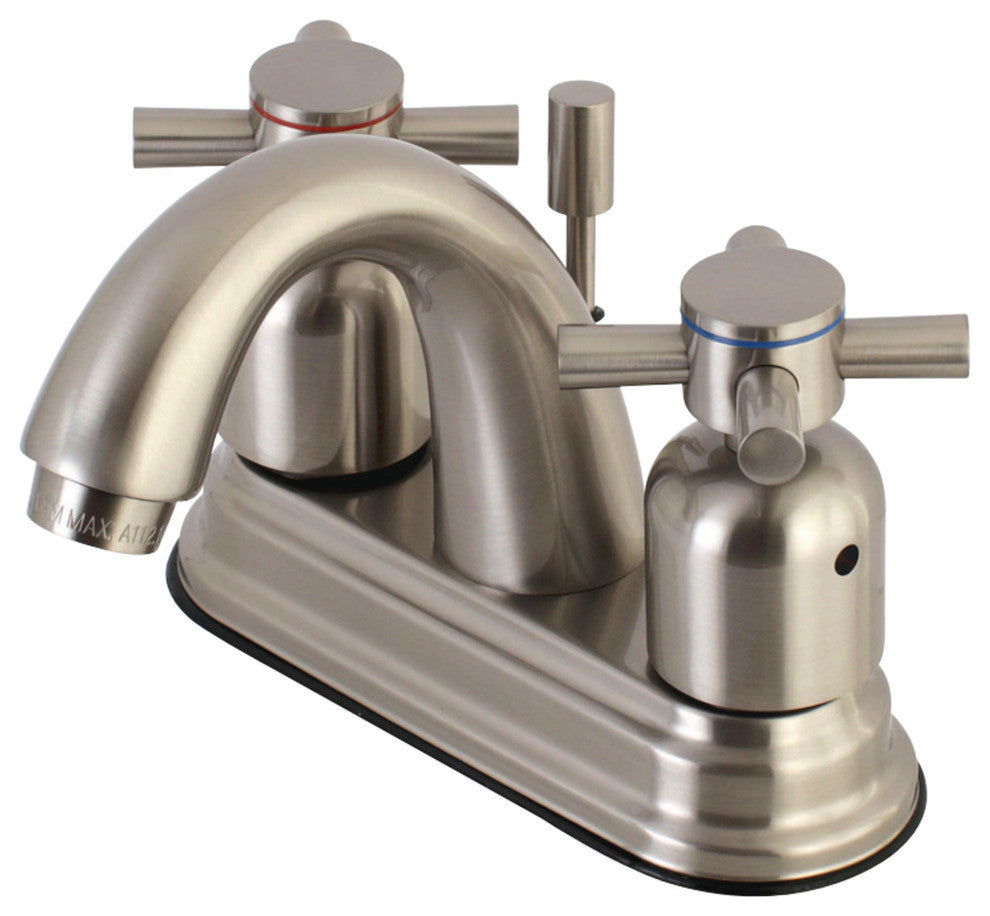 4" Centerset Bathroom Faucet WithRetail Pop-Up, Brushed Nickel