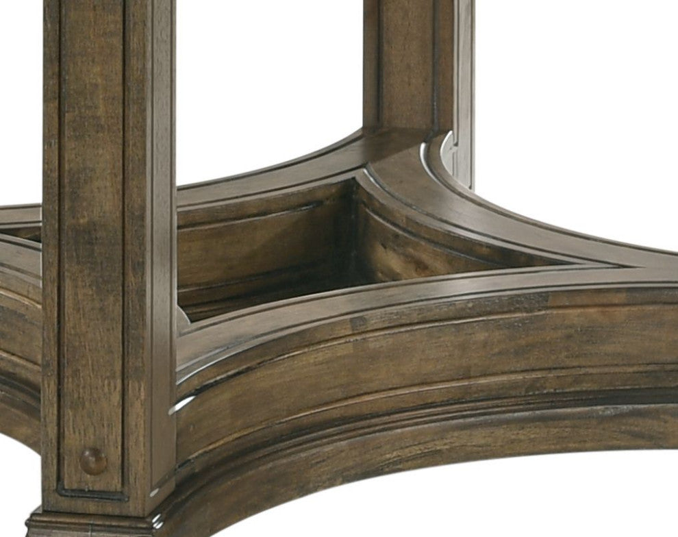 Parfield 47"W Wooden Round Dining Table, Walnut