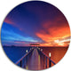 Wooden Pier, Seascape Photography Round Wall Art, 23"