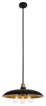 Living District Anders 3-Light Transitional Metal Chandelier in Black and Brass