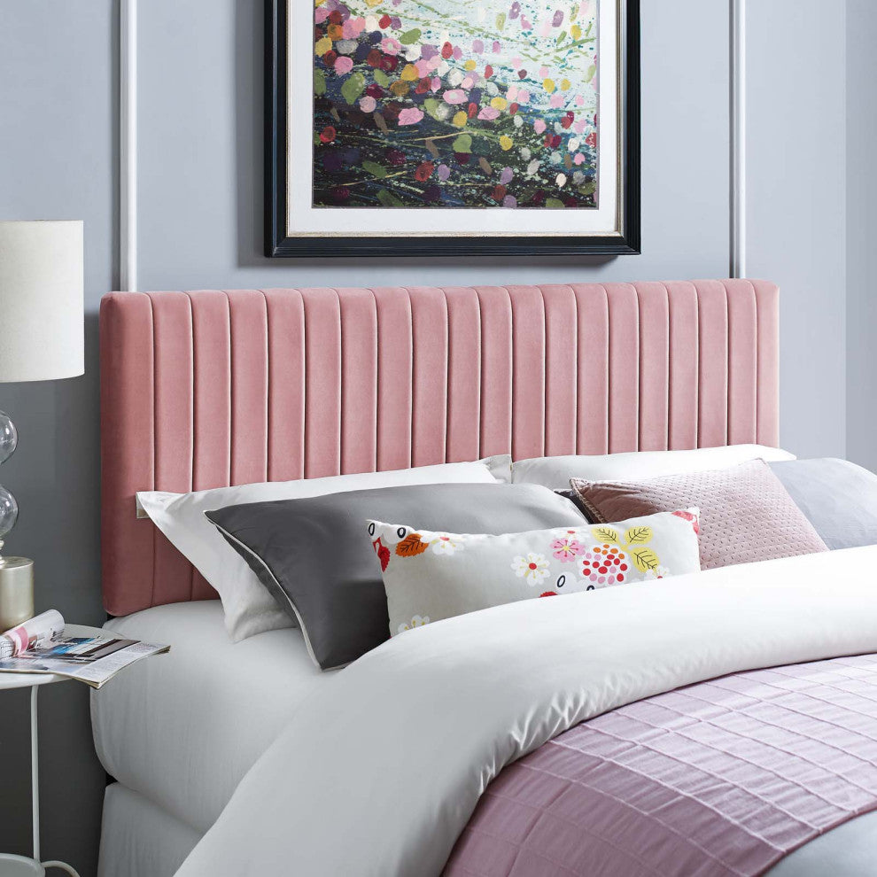 Dusty Rose Keira King/California King Performance Velvet Headboard