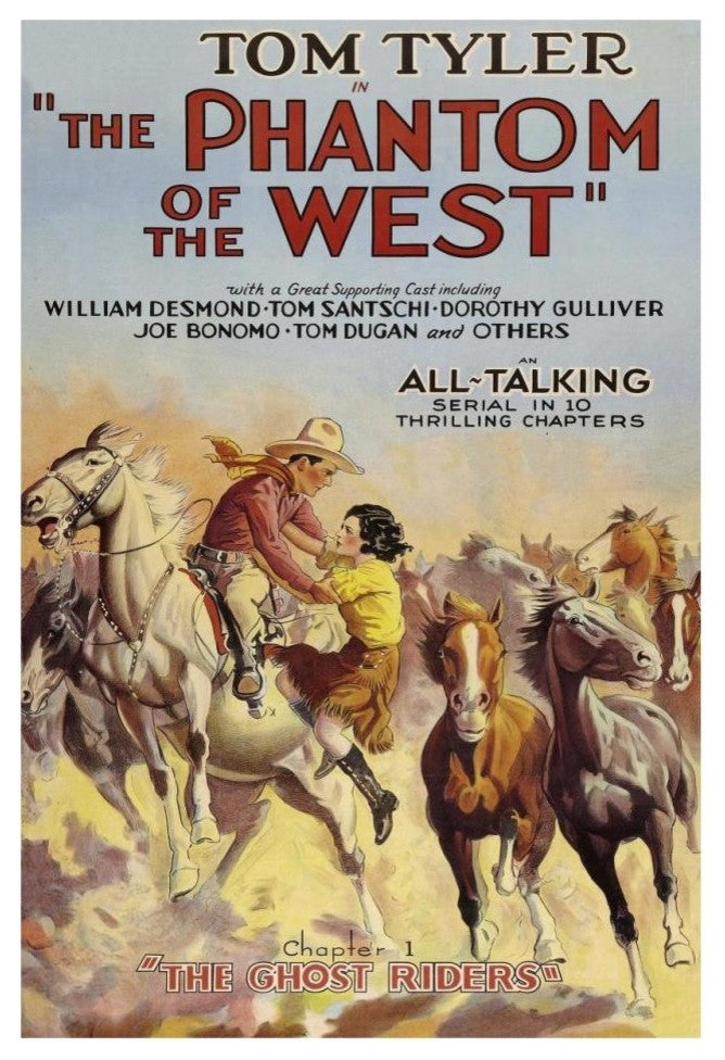 "Vintage Westerns: Phantom of the West - Ghost Riders" Print, 22"x32"