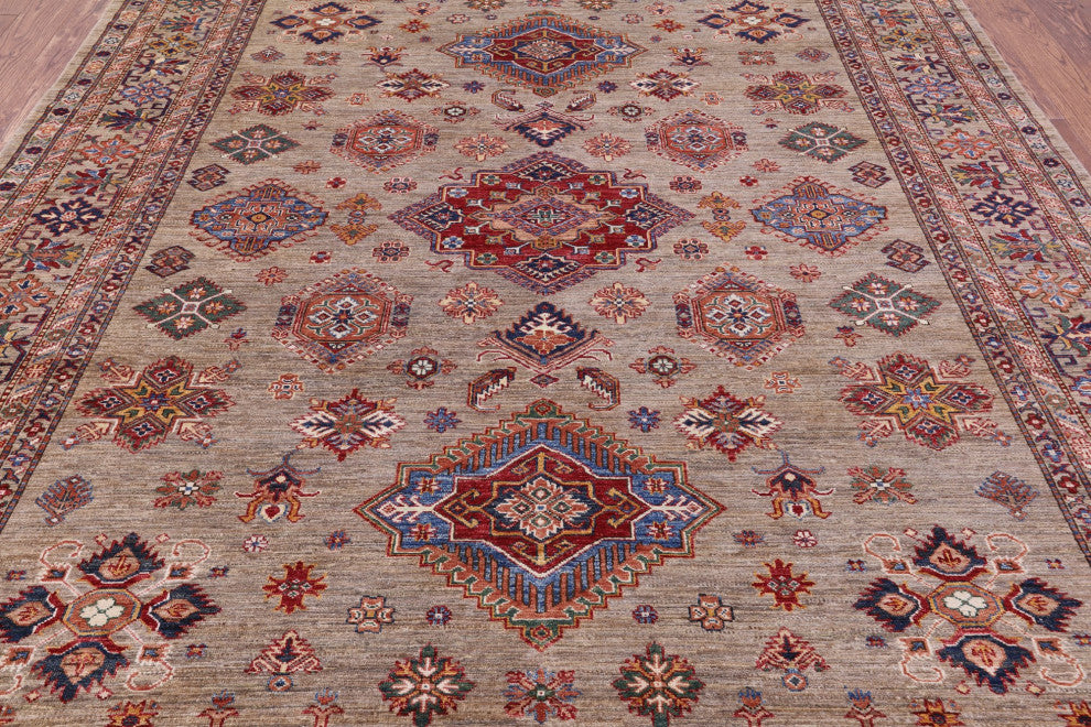 8' 0" X 10' 0" Super Kazak Handmade Wool Rug Q7692