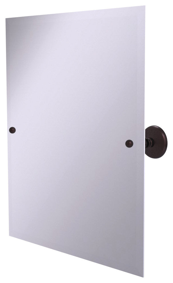 Frameless Rectangular Beveled Edge Tilt Mirror, Antique Bronze