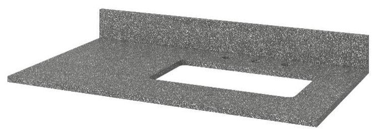 Astoria Transitional 36" Grey Right Offset Sink Vanity, Boulder Cultured Marble