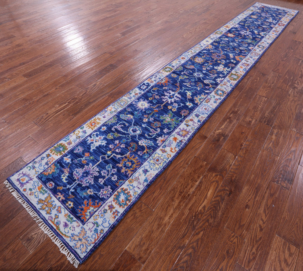 2' 7" X 16' 0" Turkish Oushak Handmade Wool Runner Rug - Q15510