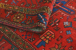 Fine Vintage Distressed Adalbeor Burgundy/Blue Runner, 3'5x10'10