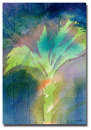 'Night Palm' Canvas Art by Sheila Golden
