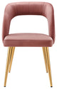 Dining Chair, Pink Gold, Velvet, Modern, Mid Century Cafe Bistro Hospitality