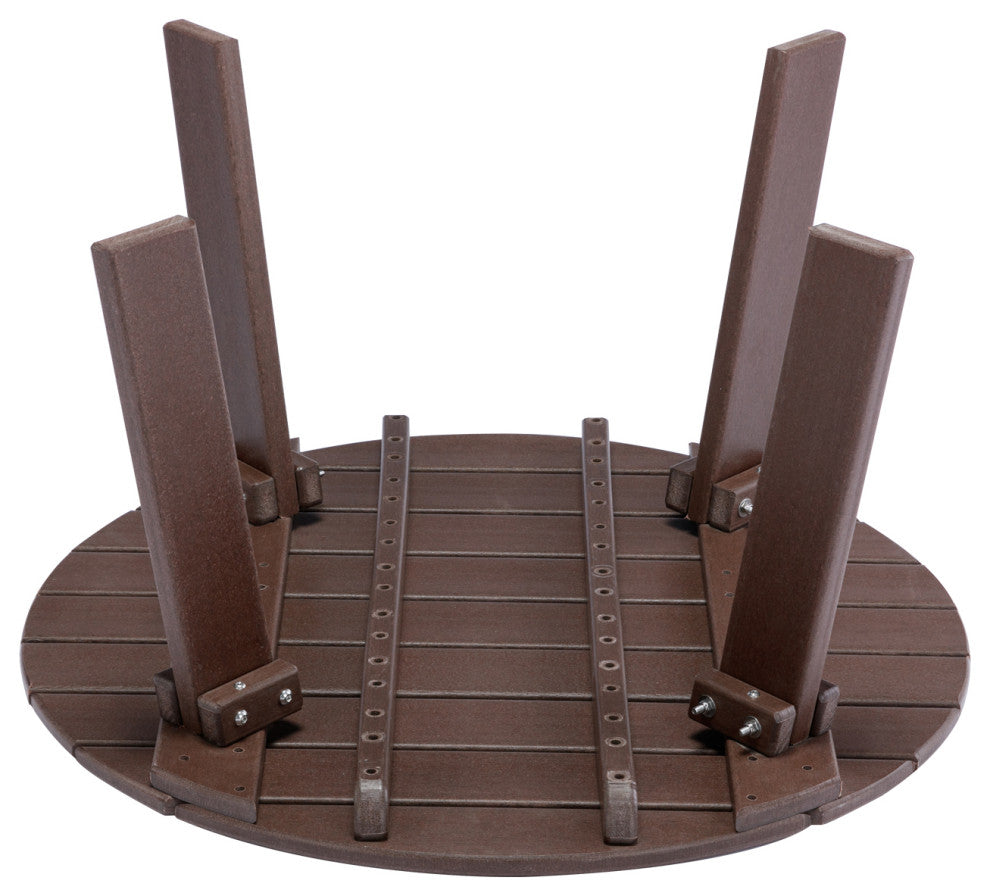 32''D Patio Outdoor Round Coffee Tables, Adirondack Table, Brown