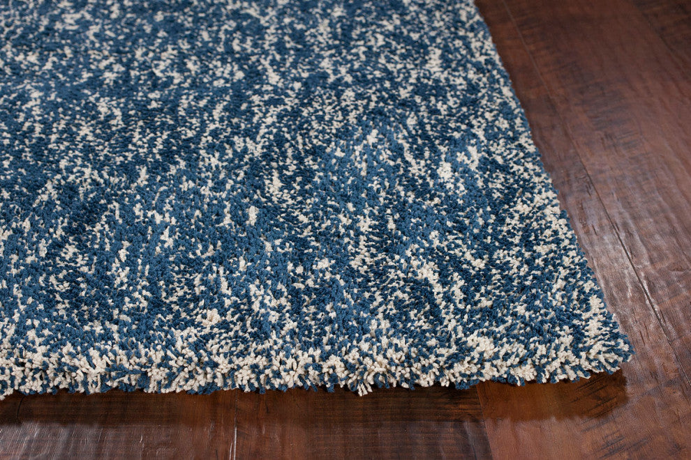 KAS Bliss 1589 Indigo/Ivory Heather Area Rug, 6'x6' Round