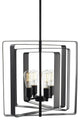 Sabaria 4-Light Industrial Pendant Light With LED Bulbs, Black