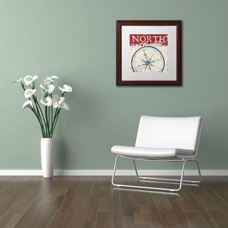 'Nautical I Red' Matted Framed Canvas Art by Wellington Studio
