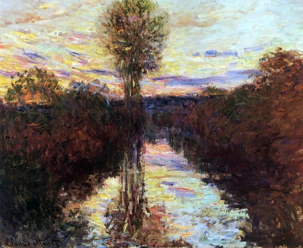 Claude Oscar Monet The Small Arm of the Seine at Mosseaux Evening Wall Decal