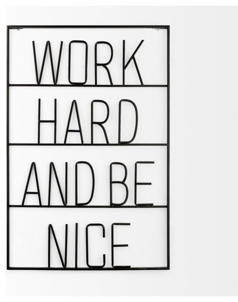 Work Hard and Be Nice Sign
