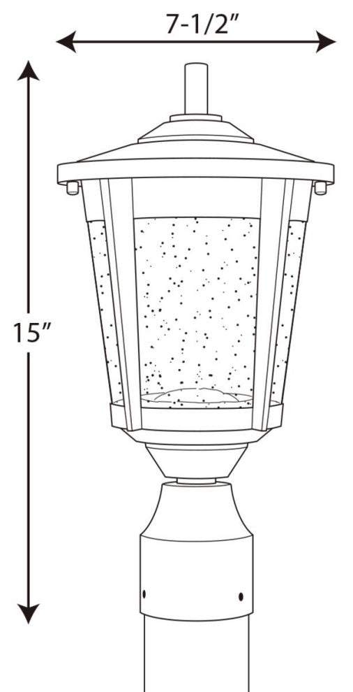 Progress Lighting 1-9W LED Post Lantern, Black