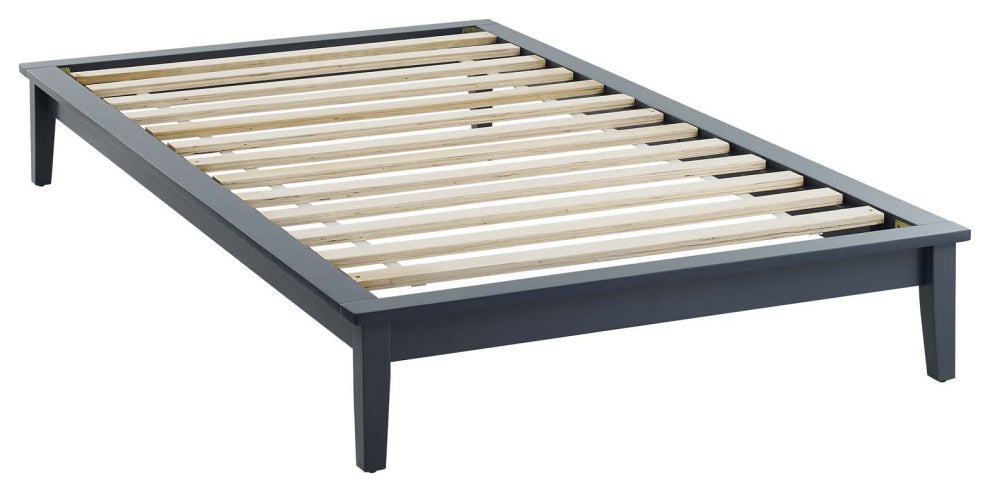 Gray Lodge Twin Wood Platform Bed Frame