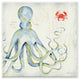 Happiness Comes In Waves Octopus & Crab Wall Plaque Art, 12"x12"