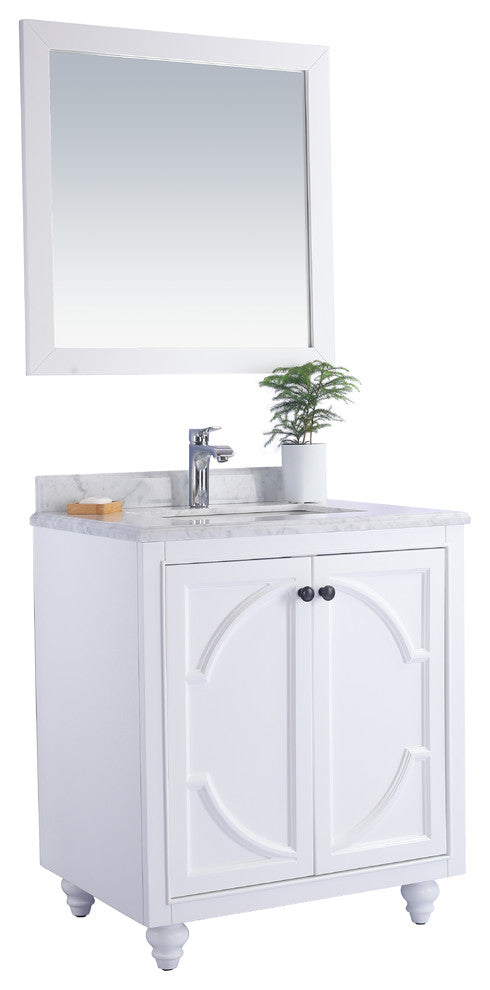 30" - White Cabinet + White Carrara Countertop