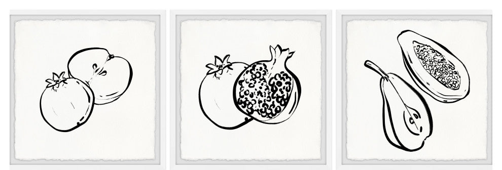 Fresh Fruits Sensation Triptych, Set of 3, 12x12 Panels
