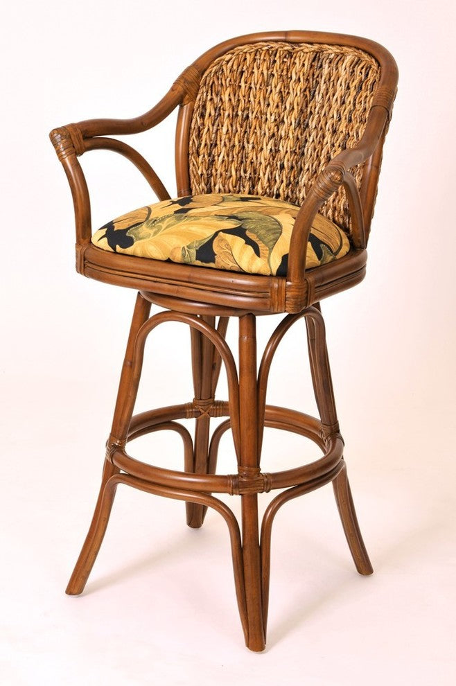 Panama 24" Swivel Barstool In Sienna With Tuvalu Sunset