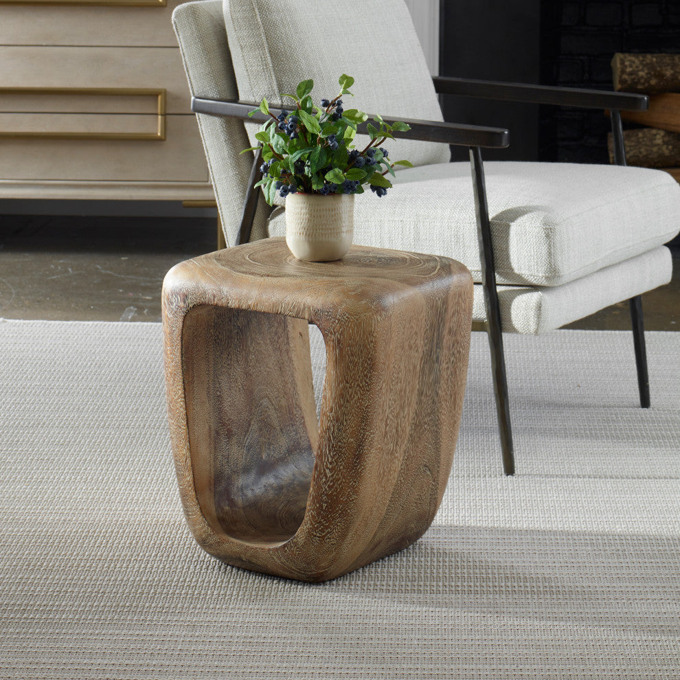 Uttermost Loophole Bleached Wash Accent Stool