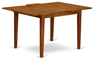 3 Pc Milan Kitchen Table Offering Leaf, 2 Wood Kitchen Chairs, Saddle Brown