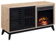 Acme Gamaliel Cabinet With Left Side Fireplace Oak and Espresso Finish
