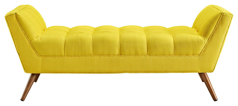 Response Medium Upholstered Fabric Bench, Sunny