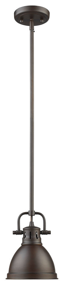 Duncan Mini Pendant With Rod, Rubbed Bronze With Rubbed Bronze Shade