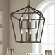 8-Light Lantern Geometric Chandelier, Oil Rubbed Bronze