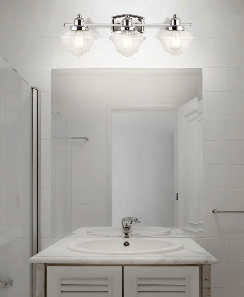 Orleans Iron LED Vanity Light, Chrome, 3 Bulb