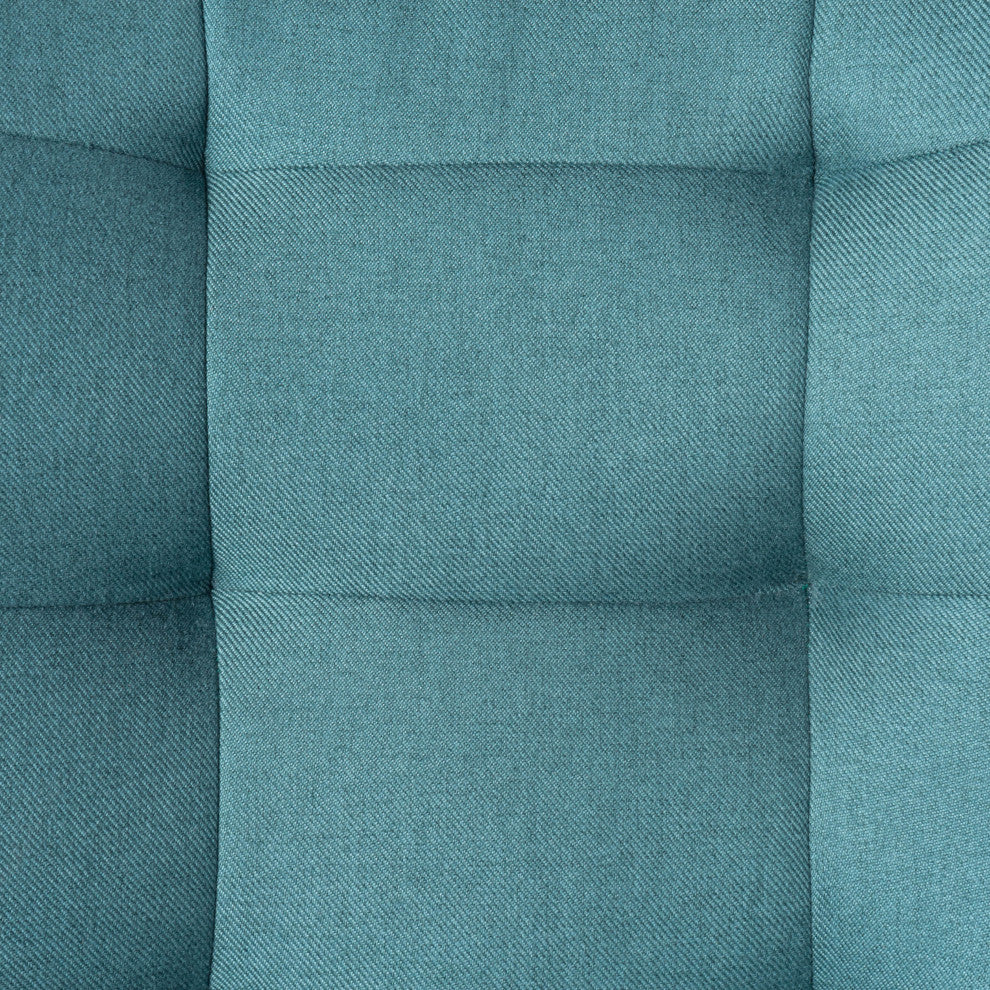 GDF Studio Temescal Mid Century Modern Dark Teal Fabric Club Chair, Dark Teal