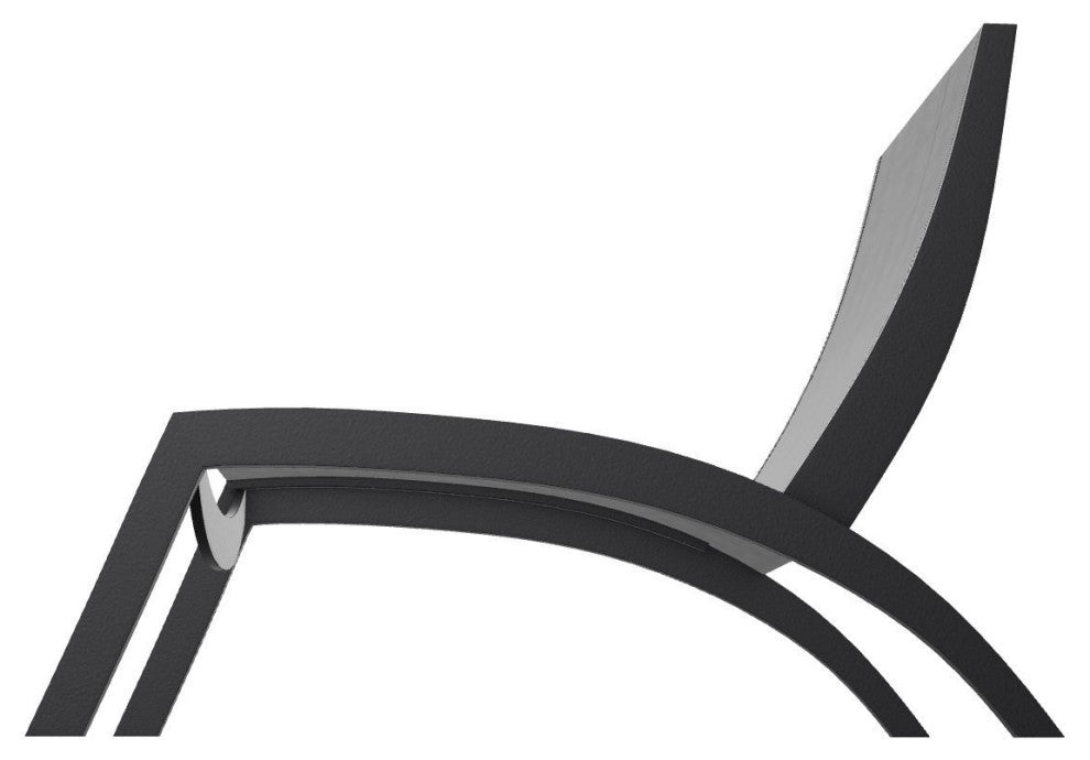 Dune Sling Stackable Outdoor Hydro-Lounge Chaise, Collect Charcoal/Black