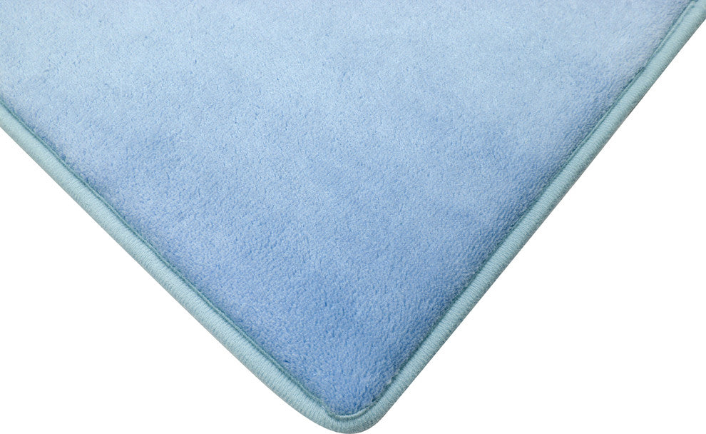 Fabbrica Home Memory Foam Accent Rug, Solid, Sky Blue
