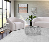 Priya Aluminum Coffee Table, Silver, End Table