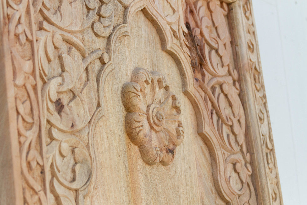 Reclaimed Wood Floral Medallion Wall Panel