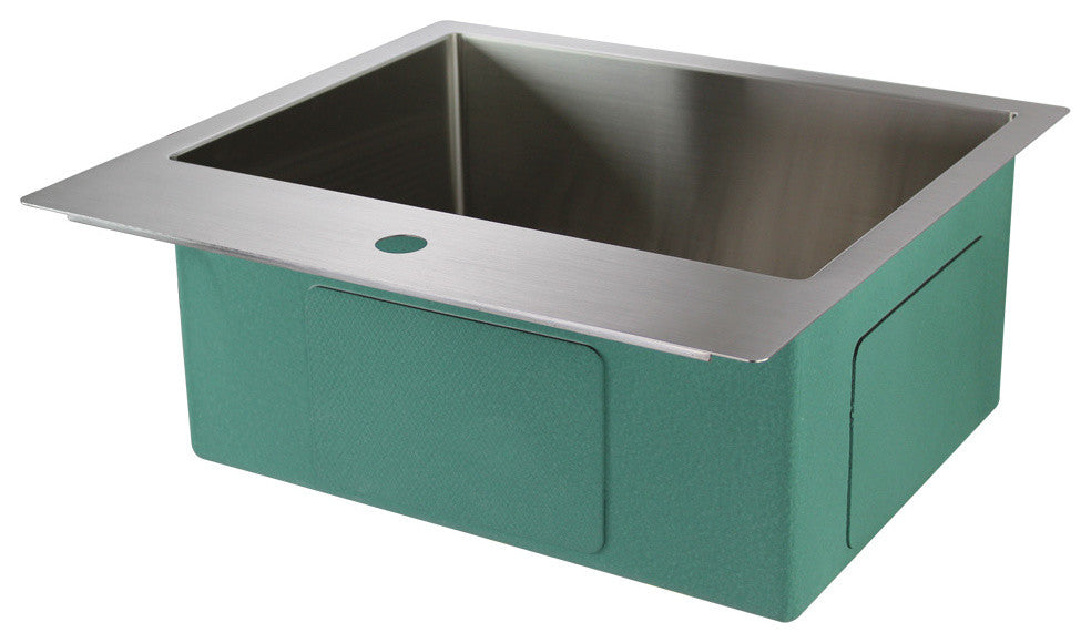 Transolid Diamond Stainless Steel 23-in Dual Mount Kitchen Sink, Stainless