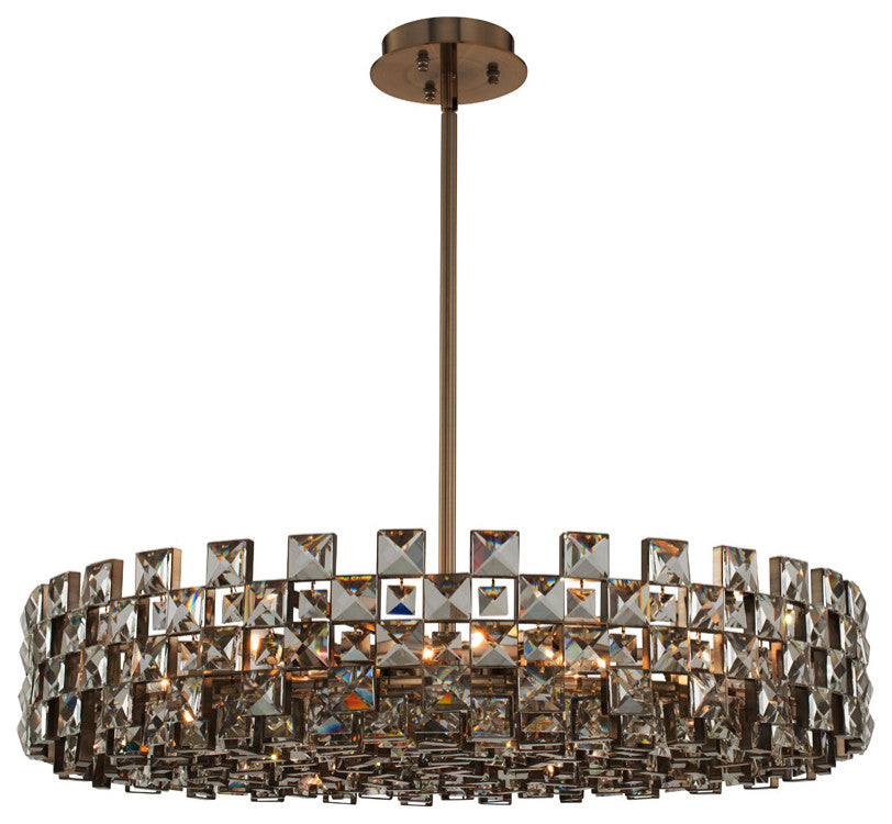 Piazze 35 " Pendant, Brushed Champagne Gold