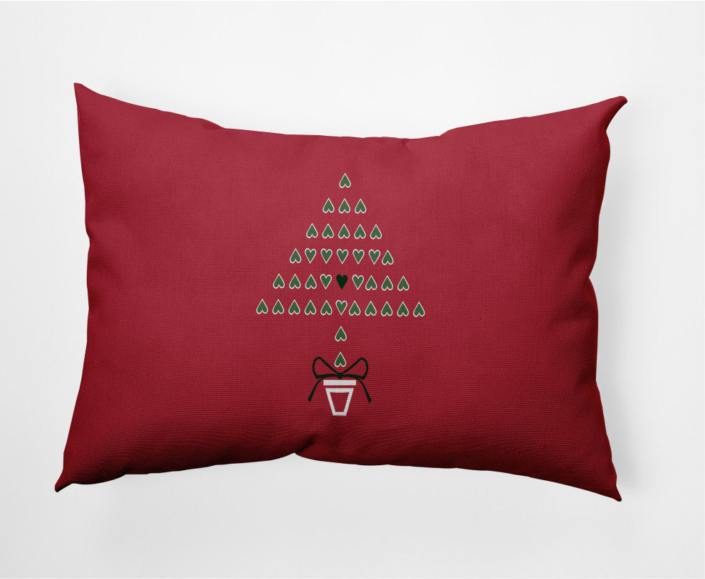 Hearty Holidays Decorative Throw Pillow, Muted Red, 14"x20"