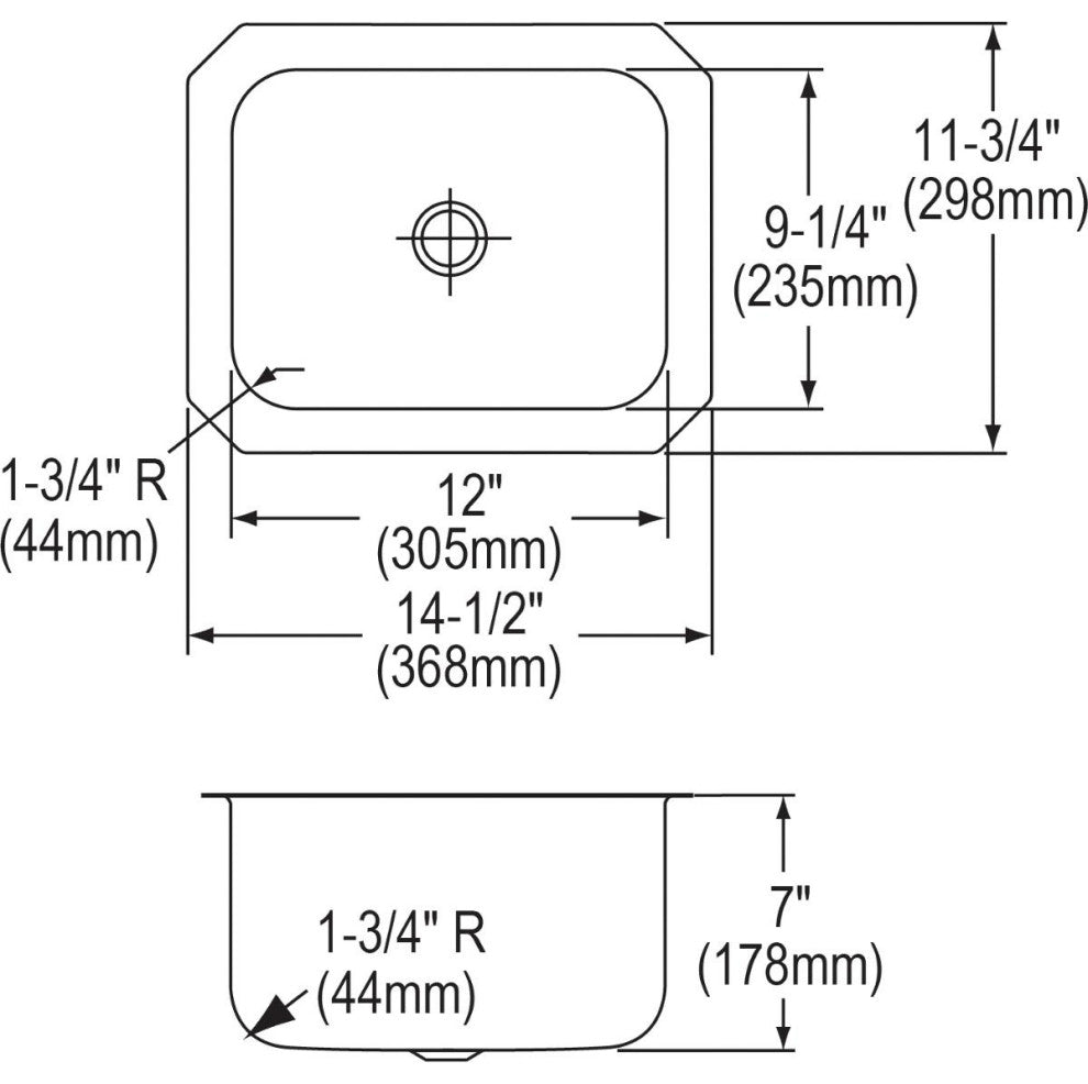 Elkay 14 1/2" Bowl Undermount Stainless Steel Bar/Prep Kitchen Sink, ELUH129